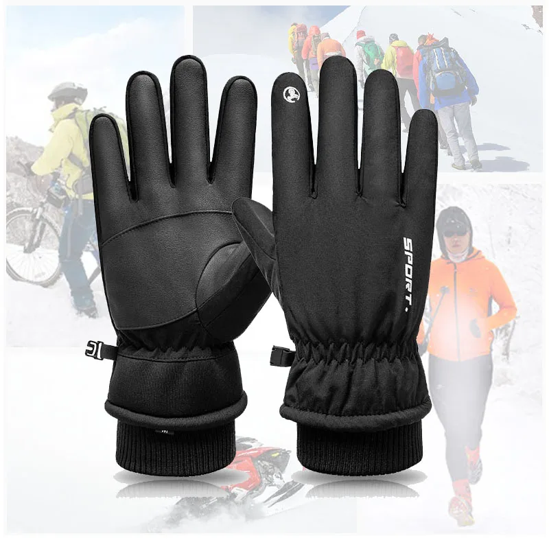 

Thick Warm Wind Gloves Autumn And Winter Protect The Touch Screen Non-slip Waterproof Outdoor Riding Ski Mitten Lengthened -40