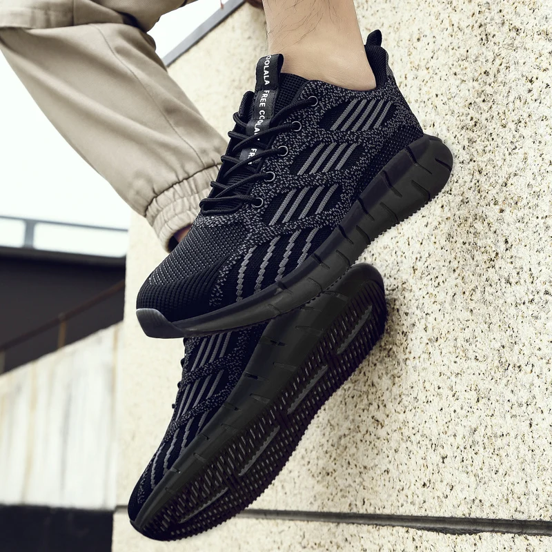 

Fashion Men Outdoor Non-slip Sneakers Brand Sneakers Men Black Lace Up Breathable Lightweight Mesh Casual Shoes Erkek Ayakkabi