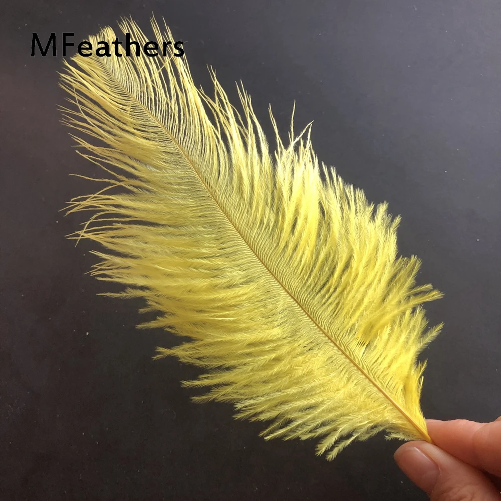 Хит! 10 шт натуральный 20-25 см/8-10 дюймов желтый цвет страусиные перья для дня