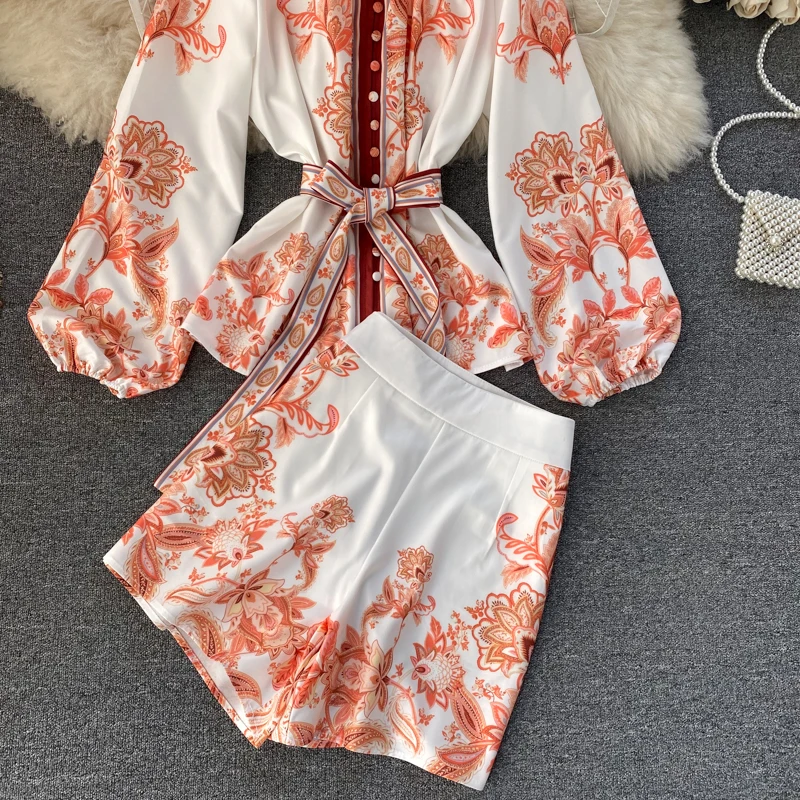 DEAT/Новинка 2021 года Сезон весна Рубашка с длинными рукавами-фонариками и отложным