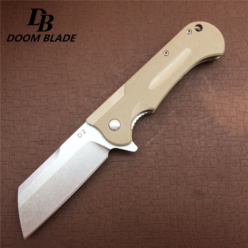 G10 Ручка для выживания на открытом воздухе утилита D2 лезвие шарикоподшипник флип