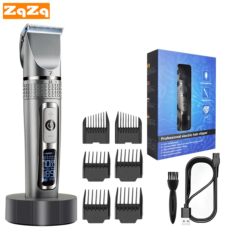 

ZqZq Men's Hair Clippers Barber Profesional Kit Ceramic Cutter Two Speed Cordless Electric Hair Trimmer for Men Chidren
