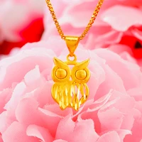 pendant necklace for women hollow owl necklace 24k gold plated party birthday anniversary engagement necklaces cute new jewelry