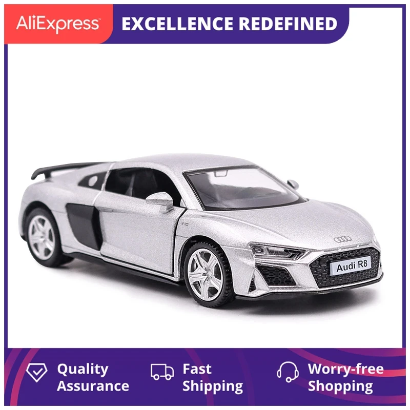 

Audi R8 1/36 Metal Vehicle Diecast Pull Back Cars Model Toys for Boy Collection Xmas Gift Office Home Decoration