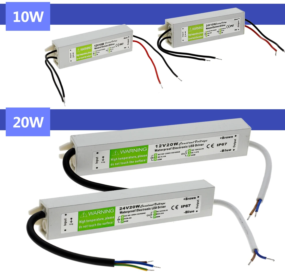 Светодиодный драйвер DC12V DC24V IP67 Водонепроницаемый трансформаторы для наружного освещения источник питания 10 Вт 20 Вт 30 Вт 45 Вт 60 Вт 100 Вт 150 Вт 200 Вт