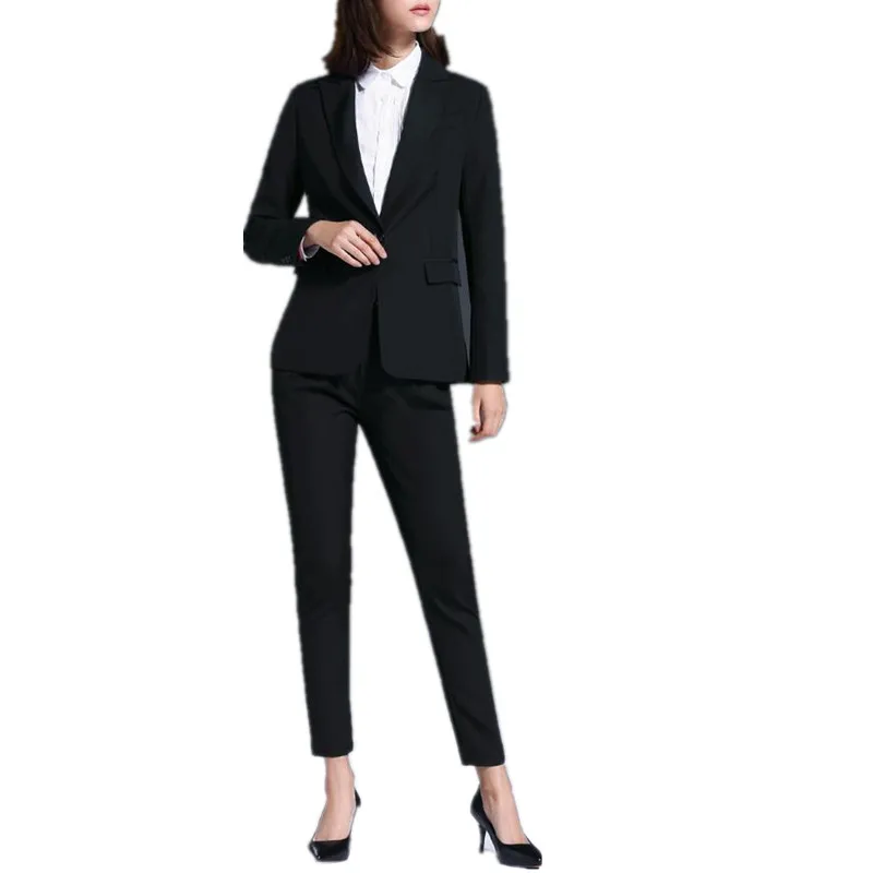 Женский костюм, деловые костюмы, повседневный деловой костюм в западном стиле на заказ, женские брючные костюмы из двух частей (пиджак + брюк...