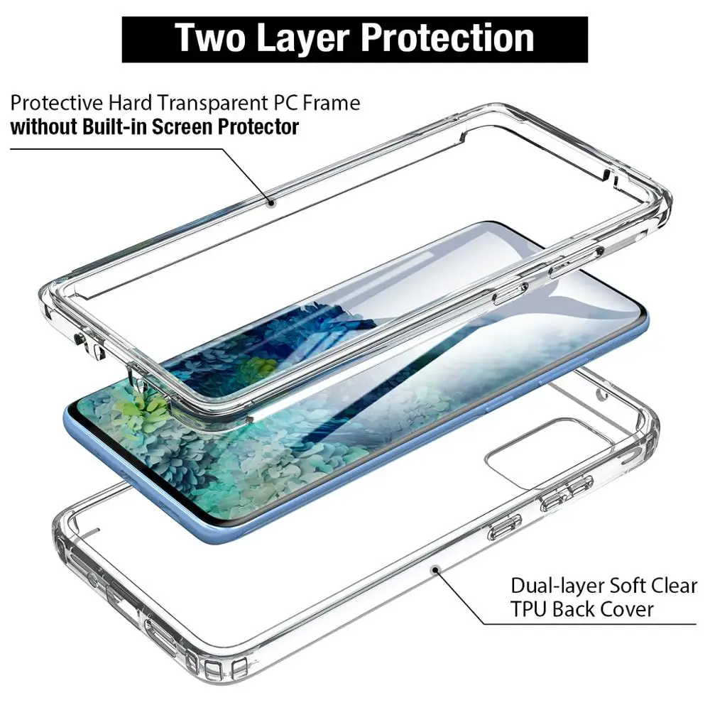Clear Case For Samsung Galaxy S20 S21 S10 Plus Ultra A41 A51 A71 Crystal Transparent Shockproof Protective Cover for S10e A51 5G