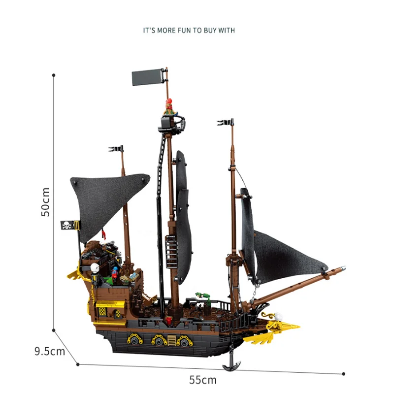 

1223PCS Ideas Series The Eternity Pirate Ship Model Building Blocks Creator Boat Movie Bricks DIY Toys Gifts for Children Kids