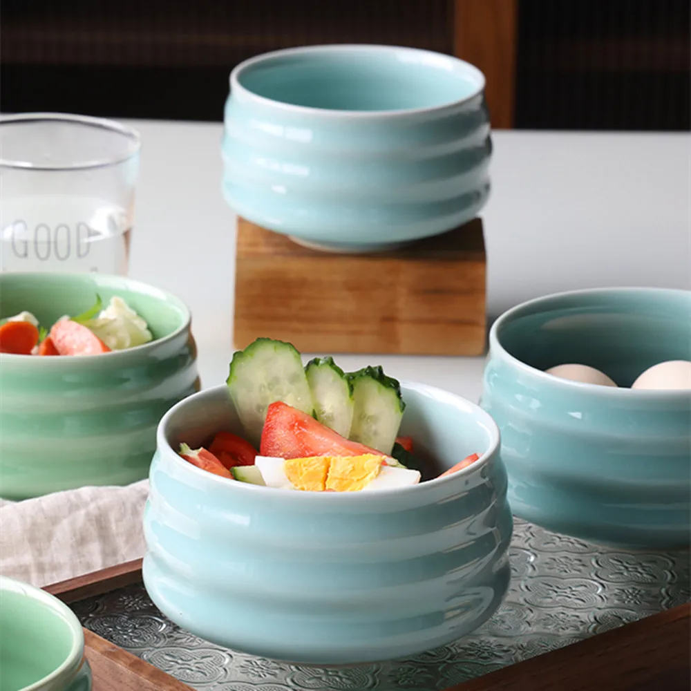 

Cereal Bowl Matcha Bowls Fruit Container Salad Bowl Microwave and Dishwasher Safe Dinnerware 1PC Porcelain Tableware Ceramic