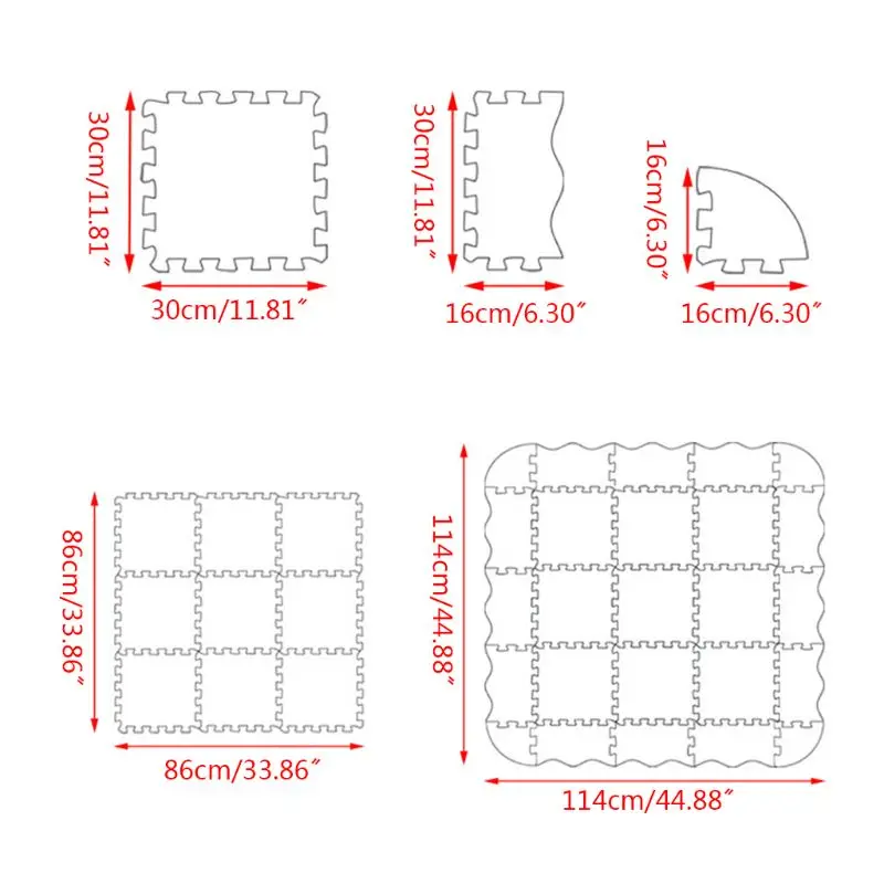 

25 Pcs Kids Play Mat Soft Foam EVA Interlocking Floor Tiles Gym Exercise Aids NEW