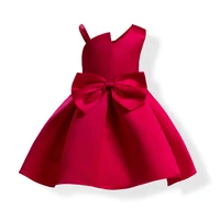toddler kid baby girl sleeveless solid bowknot backlesss princess dress clothes baby dress two colors for girls birthday gift