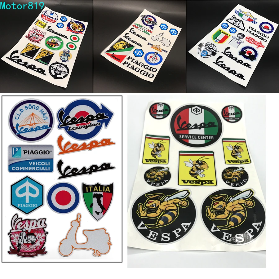 Виниловые светоотражающие наклейки для мотоциклов PIAGGIO VESPA GTS GTV LX LXV LT PX PRIMAVERA 50 125
