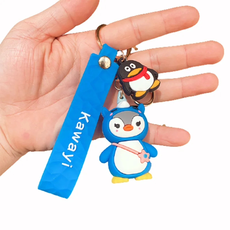 

Cute Cartoon Snow Penguin Keychain Soft Pvc Kawaii Penguin For Women Girl Bag Charm Trinket Key Ring Key Chain Children Toy Gift