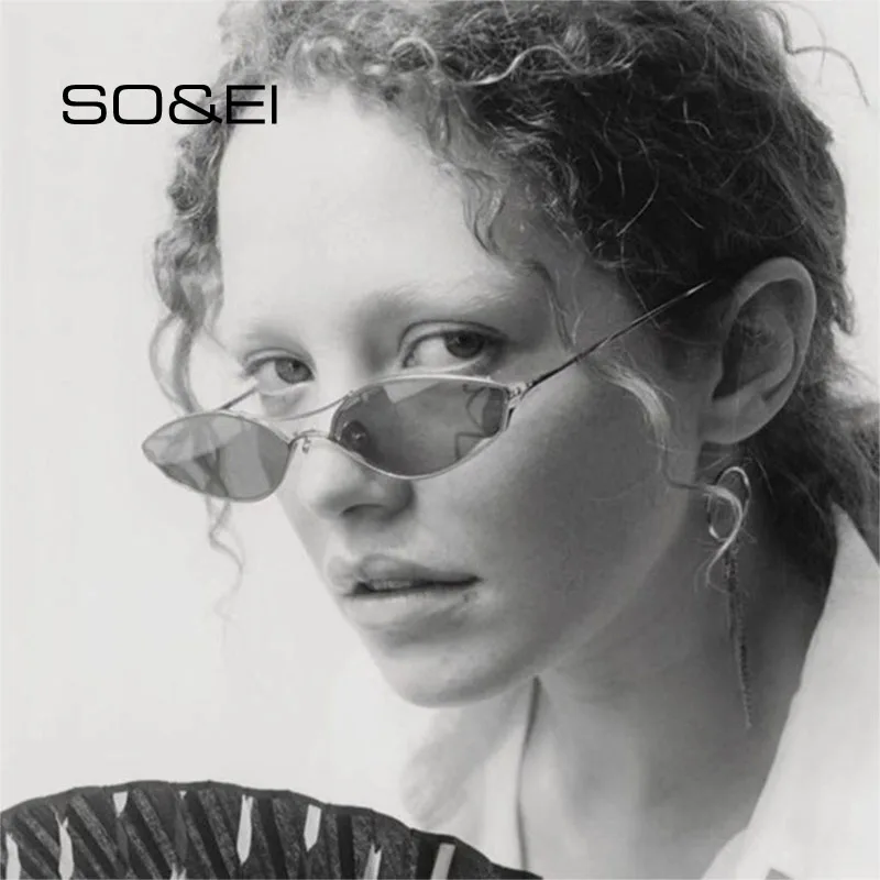 Очки солнцезащитные женские Асимметричные с двойной перемычкой и прозрачными