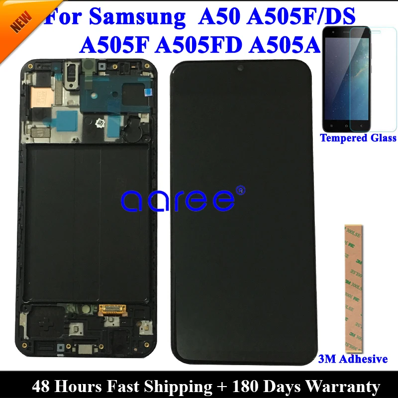 Супер AMOMLED lcd для samsung A50 A505 lcd A50 lcd для samsung A50 A505 lcd экран сенсорный дигитайзер сборка