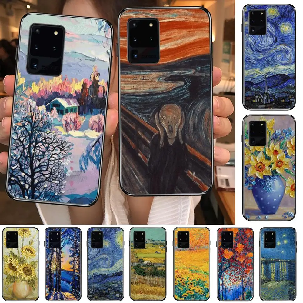 

Fashion Art Van Gogh Oil Painting Phone cover hull For SamSung Galaxy S 6 7 8 9 10 20 21 Plus Edge E note 5G Lite Ultra black