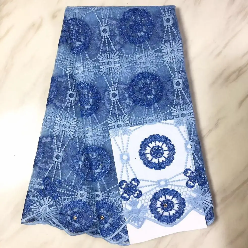 

Cheap African Lace Fabric High Quality Stones French Tulle Lace Fabric 2020 Nigerian Lace Cord Embroidery Fabric For Wedding PFF