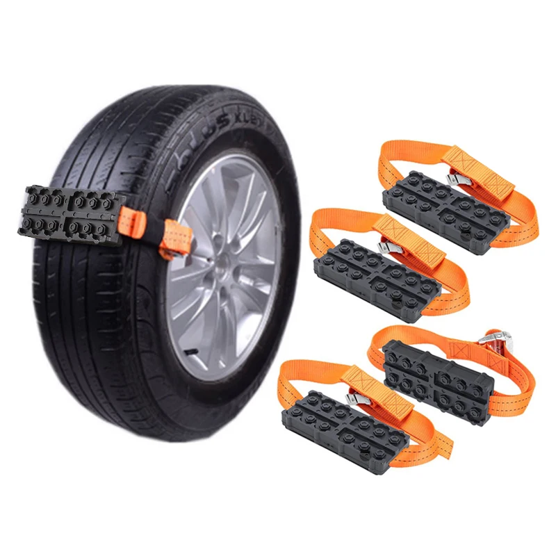 

4Pcs Car Snow Chain Anti-Slip Emergency Tire Wheel Chain For Ice/Snow/Mud/Sand Road Safe Driving Truck SUV Auto Car Accessories