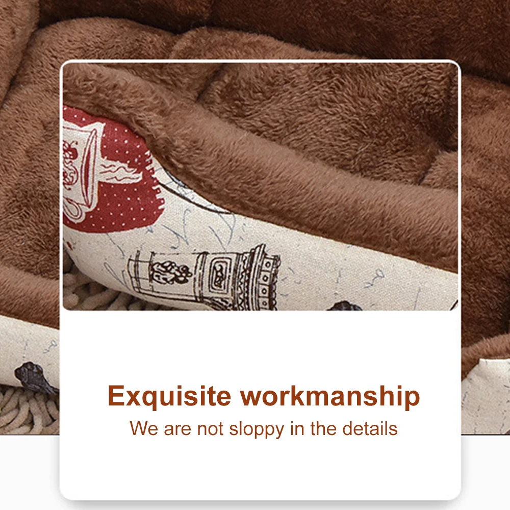 Мягкая теплая Толстая короткая плюшевая Вельветовая кровать для собак моющаяся