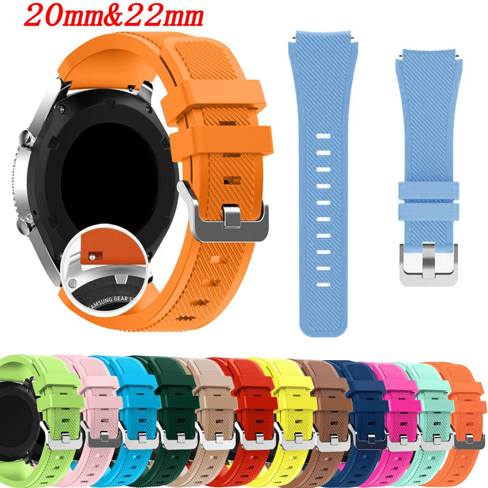 

Ремешок для часов Samsung Galaxy watch 3, 20 мм, 22 мм, 45 мм, 42 мм, Gear S3 Frontier, силиконовый браслет Huawei GT/2/2e, ремешок 46 мм GTR 47
