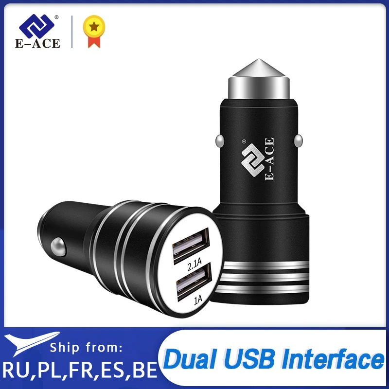 E-ACE 2.1A двойной USB Автомобильное зарядное устройство Универсальный мобильный
