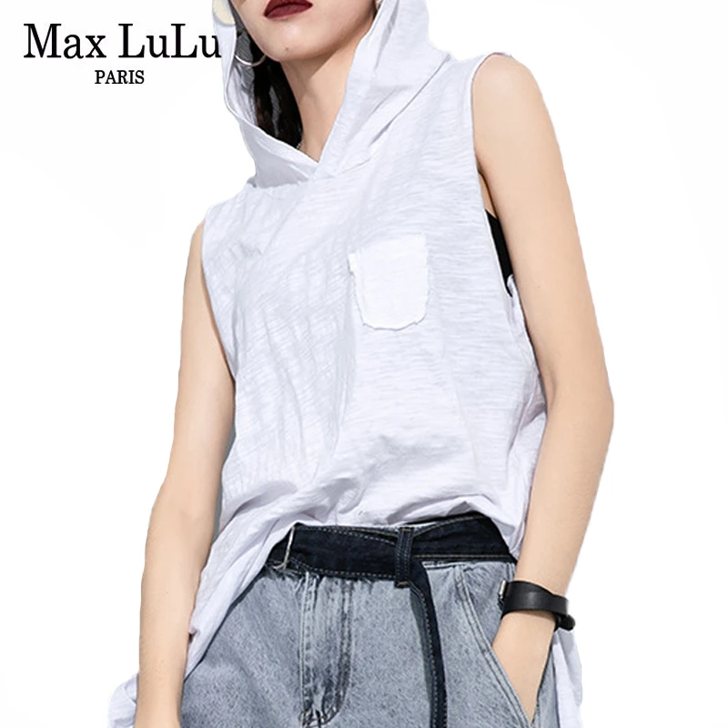 Max LuLu 2020 летние модные топы без рукавов Женские повседневные свободные футболки