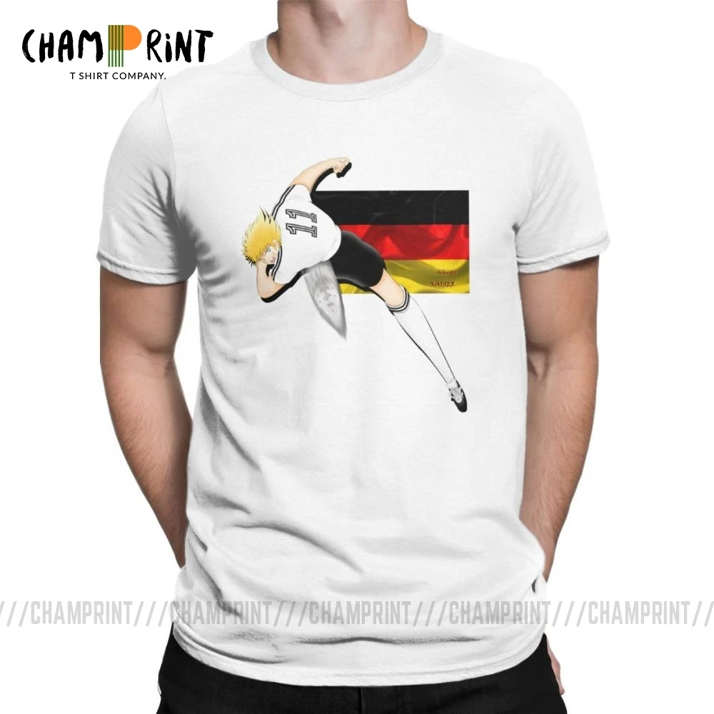 Мужские повседневные футболки с короткими рукавами Captain Tsubasa хлопковая Футболка