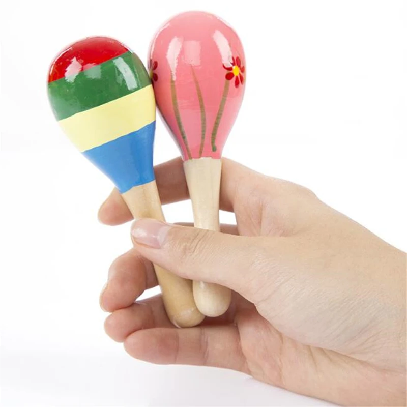 

2 PC High Quality Mini Wooden Ball Children Toys Percussion Musical Instruments Sand Hammer
