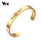 Vnox браслет, Индивидуальные ювелирные изделия, Бесплатная гравировка, нержавеющая сталь, 6 мм, 8 мм, мужские ювелирные изделия, манжета, золотой цвет, персонализированный Открытый браслет