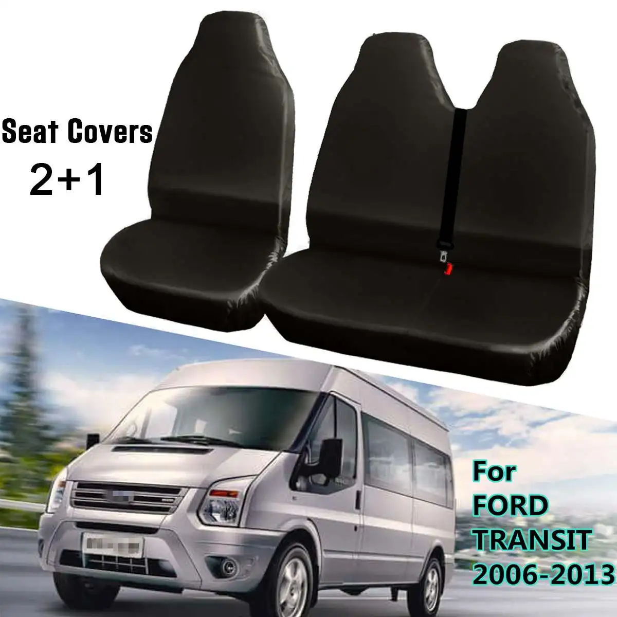

2+1 Type Car Seat Cover Heavy Duty Waterproof Universal Van Truck Seat Cushion Cover Protector For Ford Transit 2006-2013