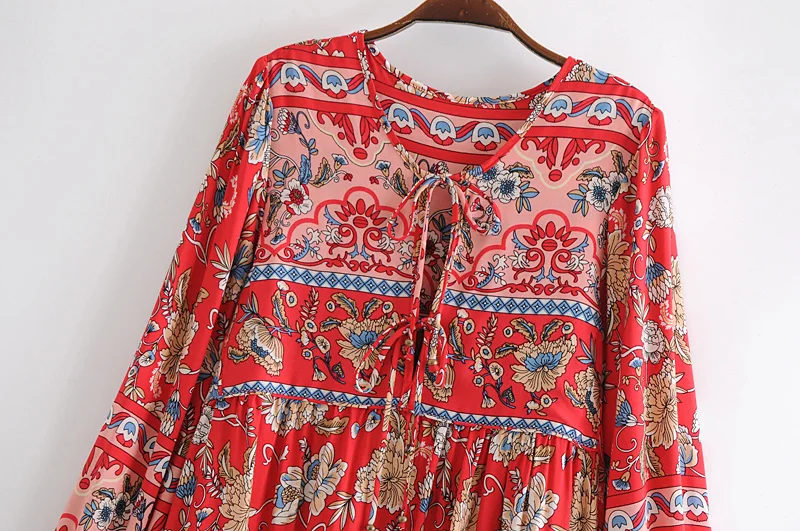 Платье женское в богемном стиле винтажное шикарное пляжное макси из