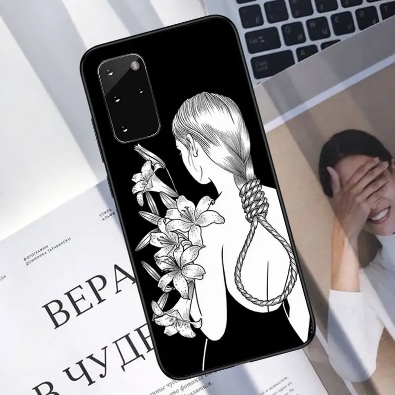 

girl floral aesthetic pattern Phone Case For Samsung galaxy S 7 8 9 10 20 edge A 6 10 20 30 50 51 70 note 10 plus