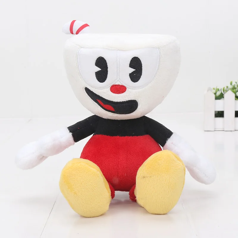 22cm Cuphead Горячая игра Cuphead плюшевая игрушка Mugman the Devil Legendary Chalice King Dice плюшевая мягкая игрушка кукла Cuphead Кольца Подвески 15-28 см - Цвет: 22cm Cuphead