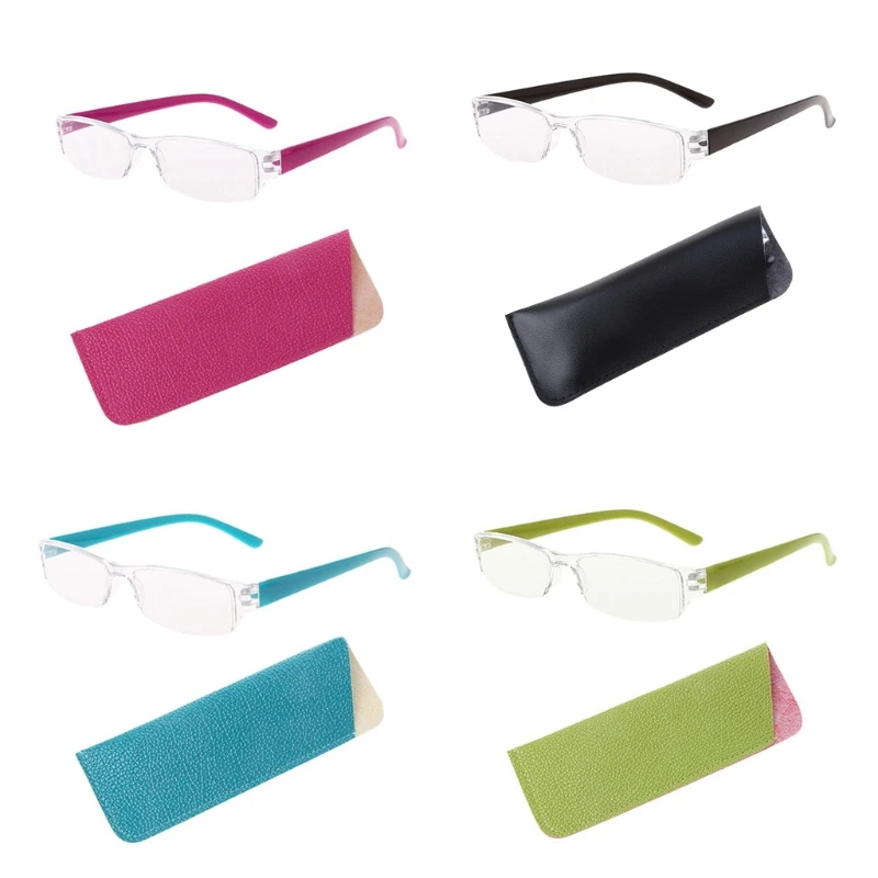 Унисекс Легкие прозрачные тонкие модные очки без оправы для чтения 1 00-4 00