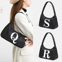 2022 underarm shoulder bags white letter print shopper bag for women female handbags storage bag girls small shoulder tote bags