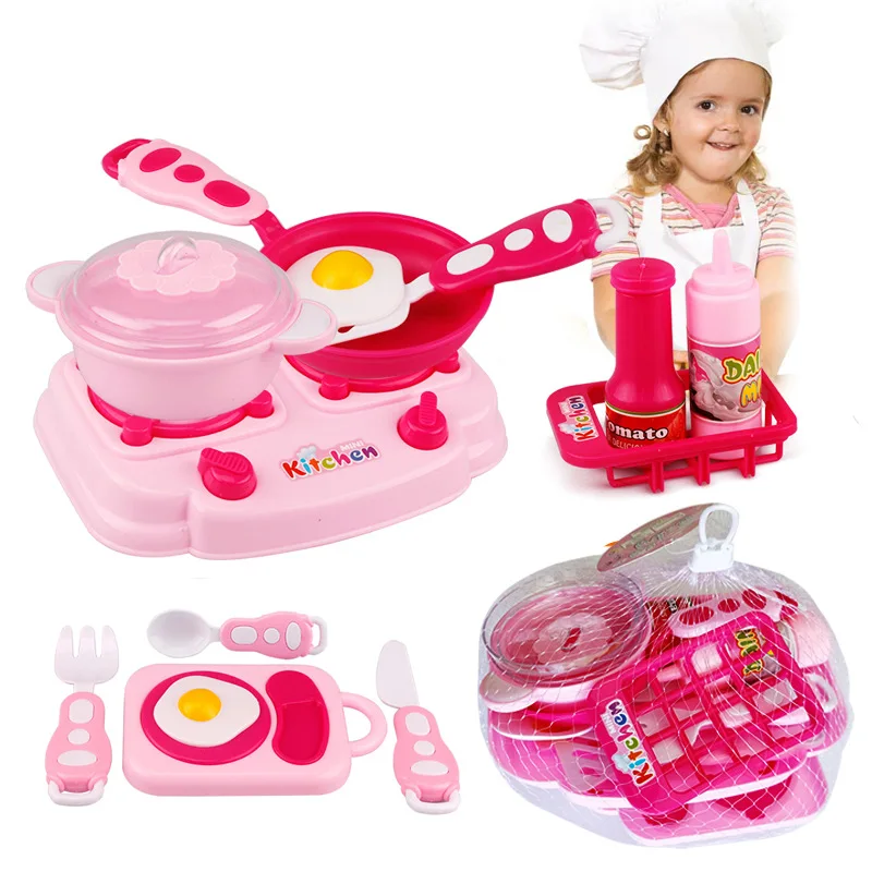 Детский игровой набор для дома имитация посуды чайник чашка фрукты и аксессуары