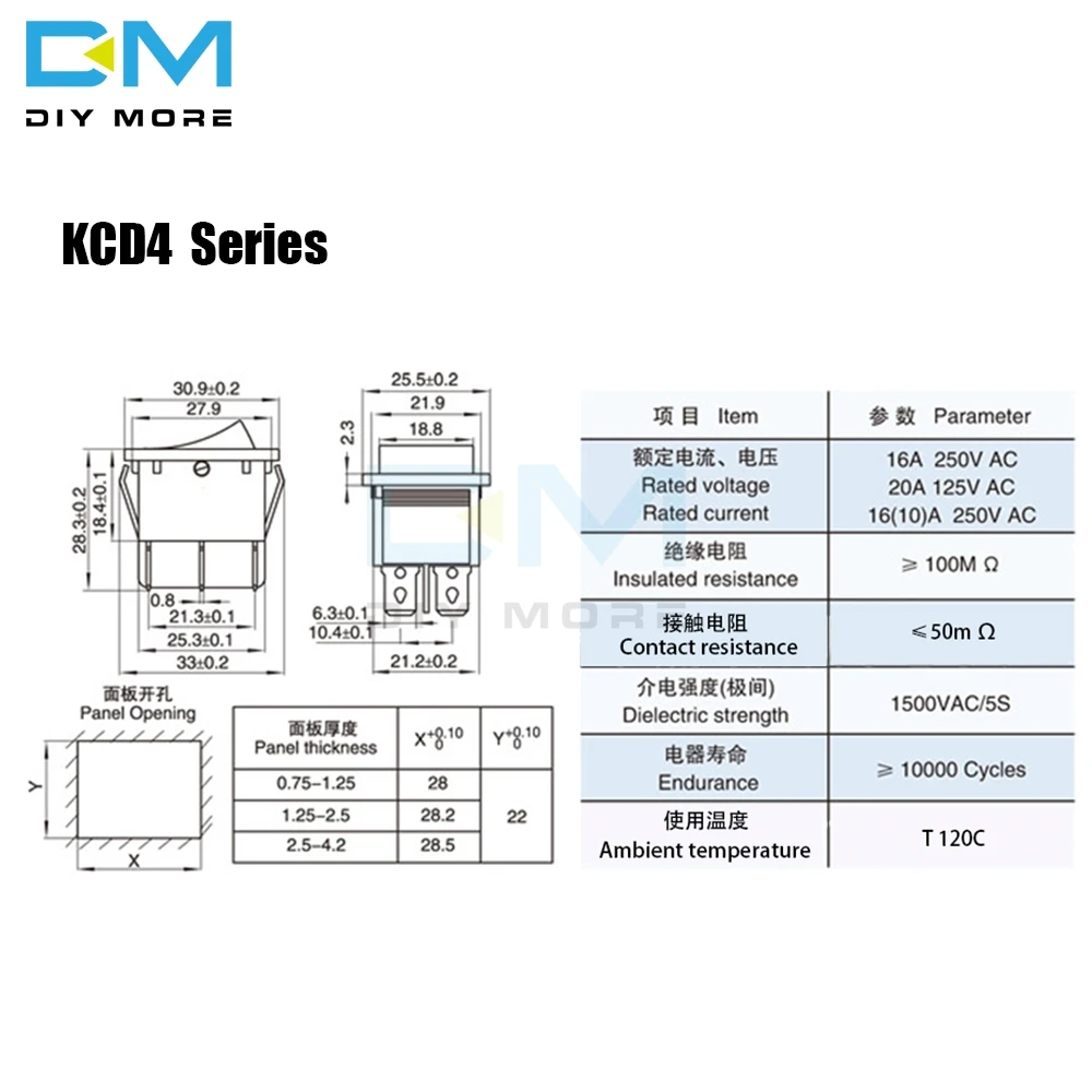 5 шт. KCD4 клавишный переключатель питания сенсорный Переключатель ВКЛ/ВЫКЛ 2