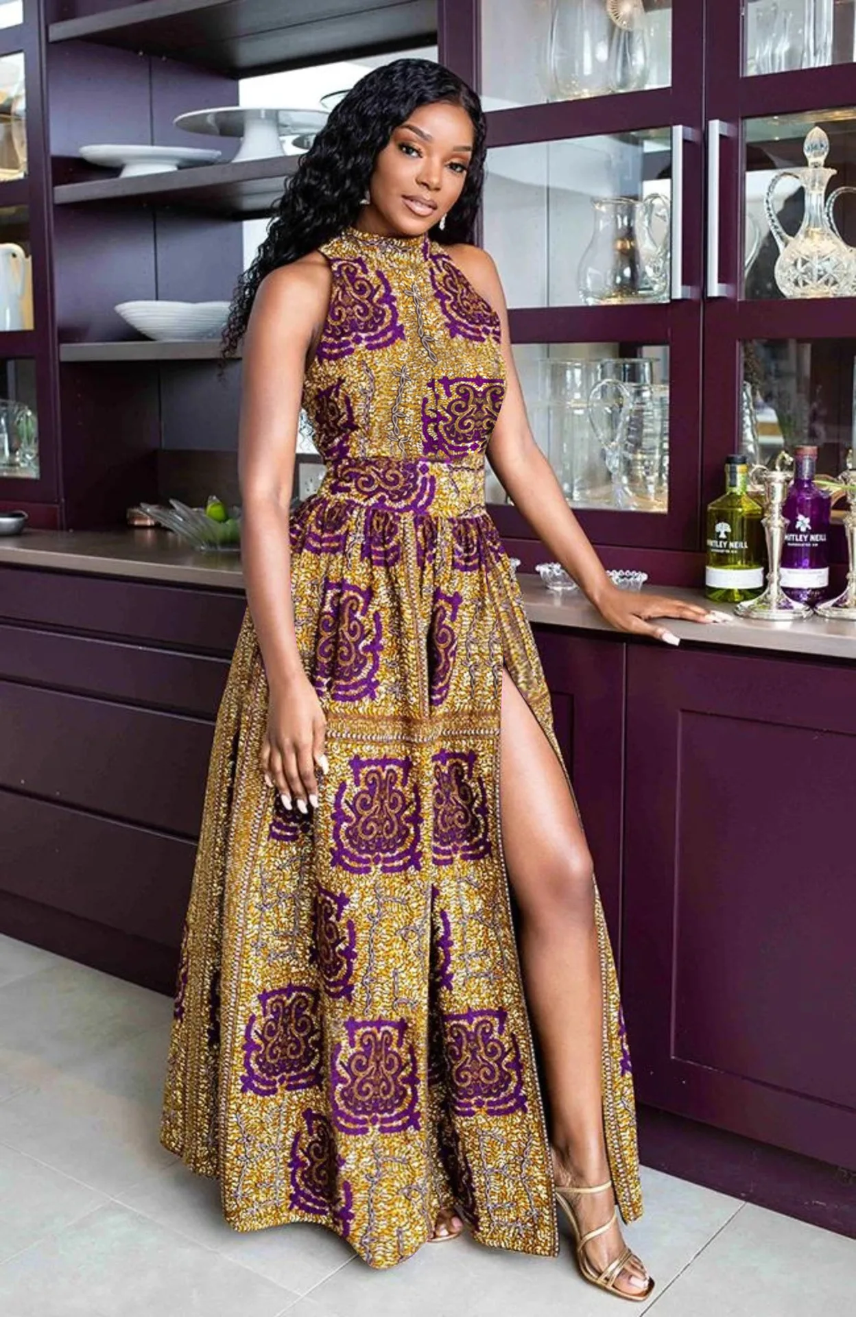 

Sexy Round Leader Dress African Large Size Female Sleeveless Fashion Digital Printing Casual High Boars Ankala Dress 2021 New