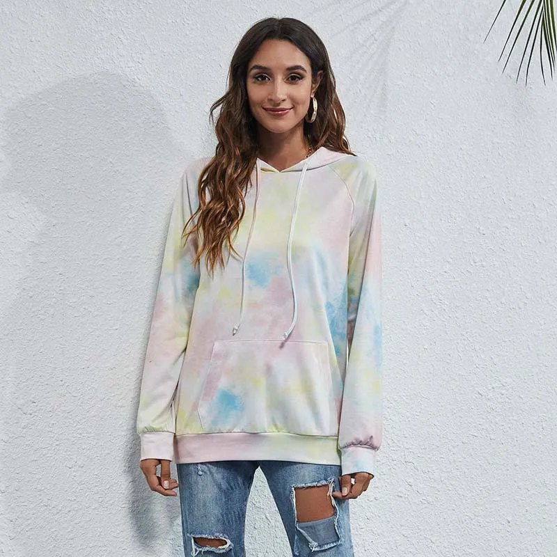 

Autumn Clothes Sweatshirt Women Pullover Hoodie Oversized Harajuku Tie Dye Casual Tops Long Sleeve Fashion Streetwear Pullovers