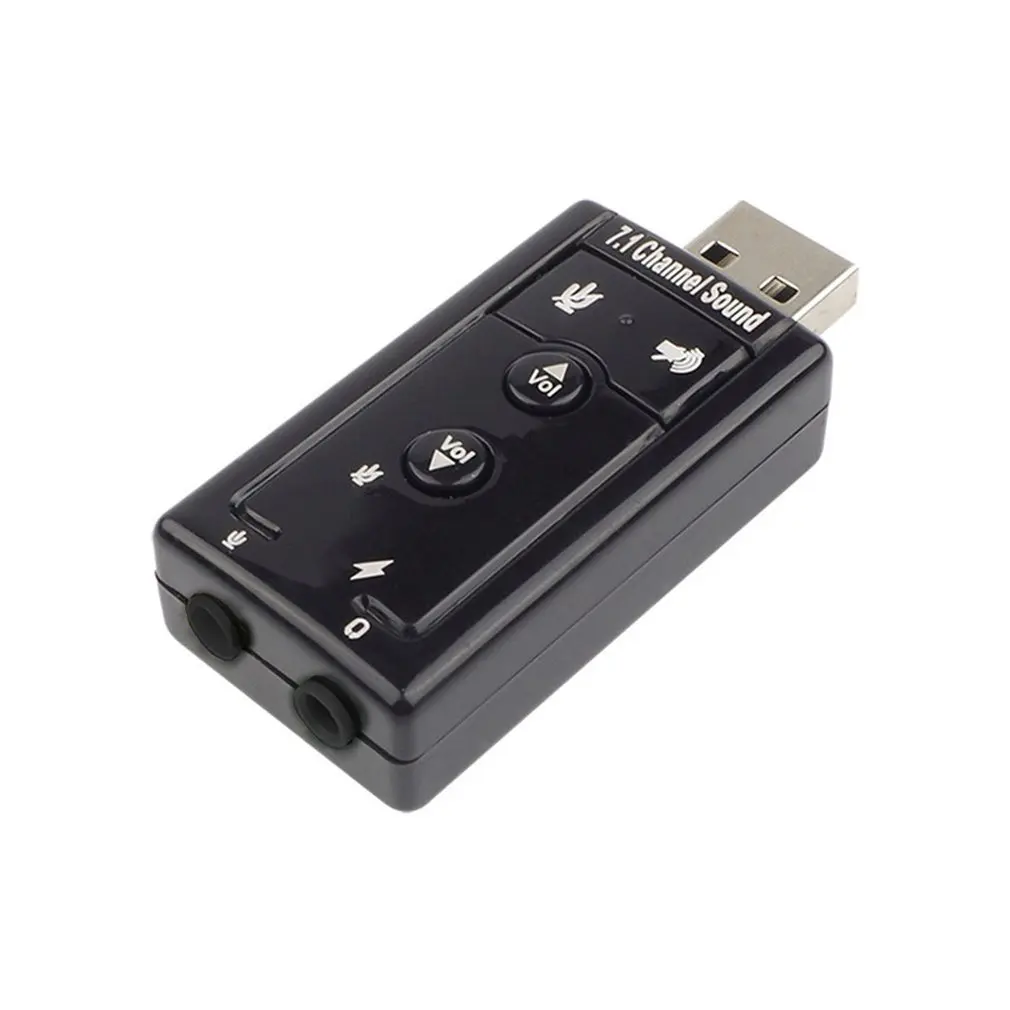 Usb звуковая карта 7 1 каналов внешняя 3D объемный звук с кнопкой управления ONLENY |