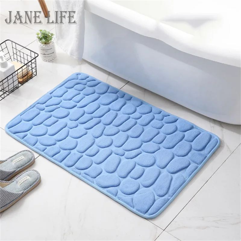 

Cobblestone Embossed Bathroom Bath Mat Home Non-Slip Rugs In Sink Bath Side Floor Rug Shower Doormat Memory Foam Pad Foot Pedal