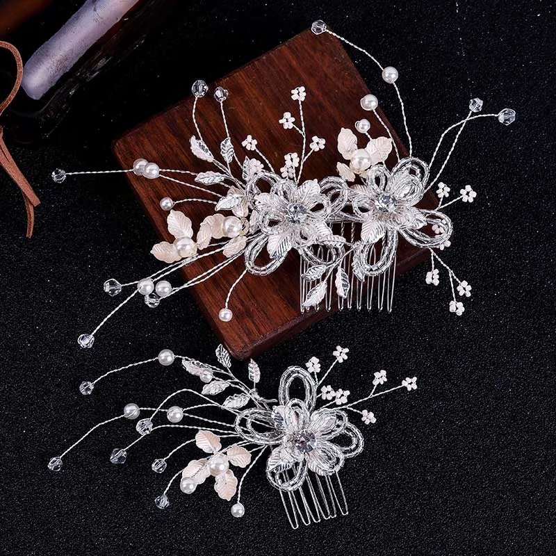 Женская расческа для волос с бусинами из искусственного жемчуга|Украшения волос|