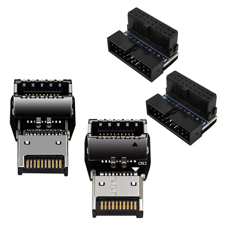 

2Pcs USB 3.1 Type-E To USB 3.1 Panel Header Adapter With 2Pcs USB 3.0 20 Pin Male To Female L Turn Power Adapter Board