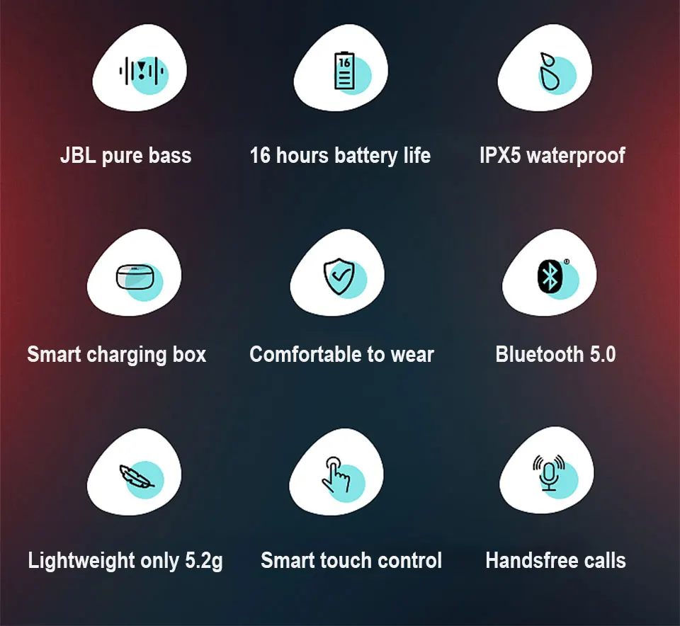 100% Оригинальные JBL T280 TWS беспроводные Bluetooth-наушники спортивные наушники с басами