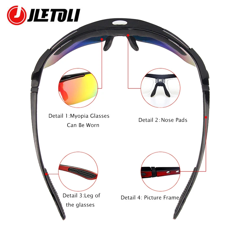 Очки велосипедные JLETOLI поляризованные солнцезащитные очки для велоспорта Спорт