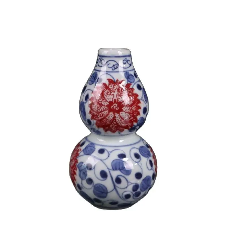 

Chinese Old Porcelain Blue And White Underglaze Red Lotus Vase