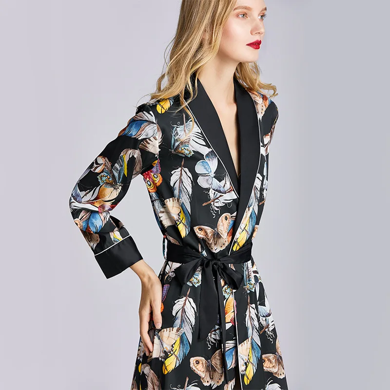 Женская пижама атласная ночная рубашка женская сексуальная Длинная с длинным