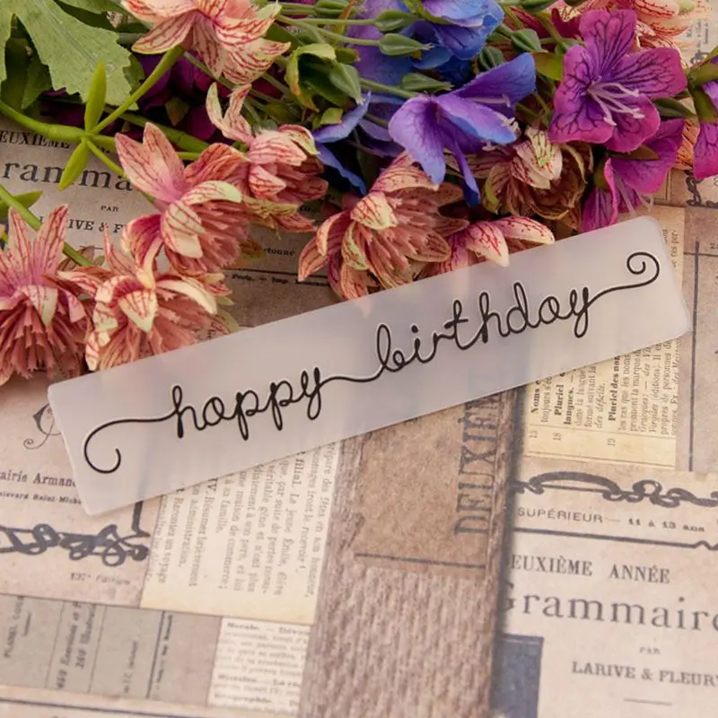 

Plastic Embossing Folder Template DIY Scrapbook Photo Album Card Craft Happy Birthday