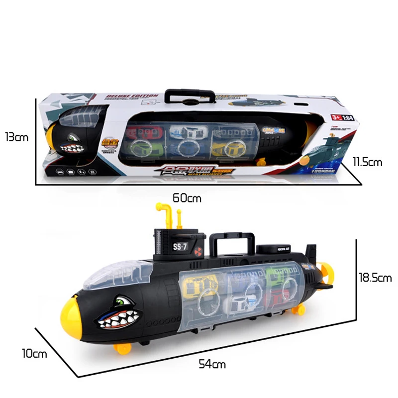 

Giant Storage Shark Toy Warship Submarine Set Simulation Aircraft Alloy Crash-resistant Racing Car Aircraft Model Gift for Kids