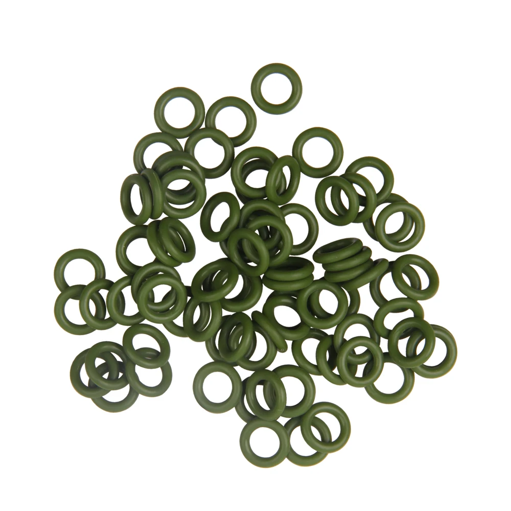 army green 50 шт. резиновые уплотнительные кольца рыболовные аксессуары резиновое уплотнение, прокладка для червей, сумасшедшая оснастка, уплотнительное кольцо, инструмент для рыбалки, укус, смешанный цвет - Цвет: army green